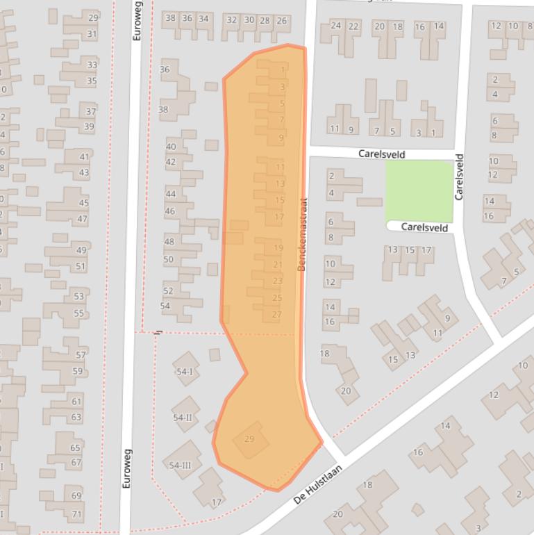 Kaart van postcodegebied 9351ED.