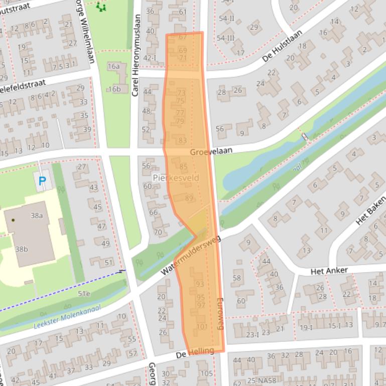 Kaart van postcodegebied 9351ER.