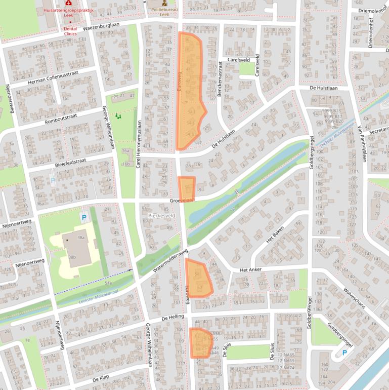 Kaart van postcodegebied 9351ET.