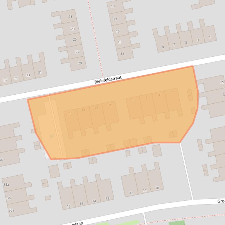 Kaart van postcodegebied 9351GD.