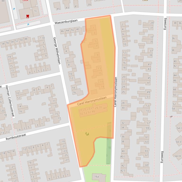 Kaart van postcodegebied 9351GN.