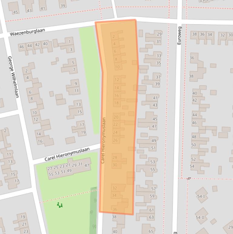 Kaart van postcodegebied 9351GP.