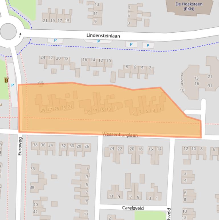 Kaart van postcodegebied 9351HA.