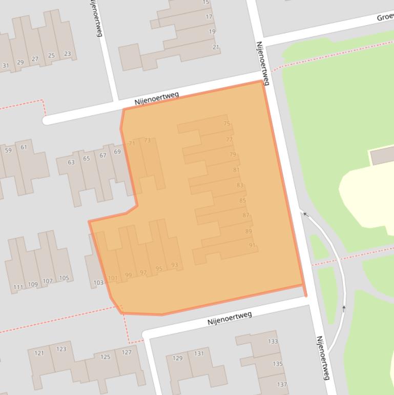 Kaart van postcodegebied 9351HP.