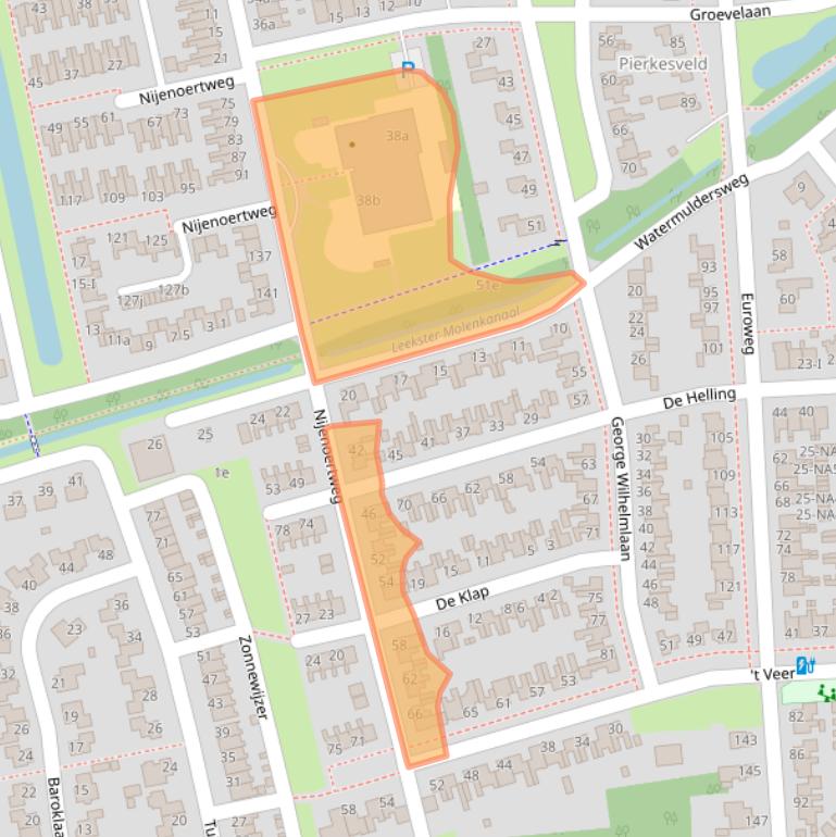 Kaart van postcodegebied 9351HT.