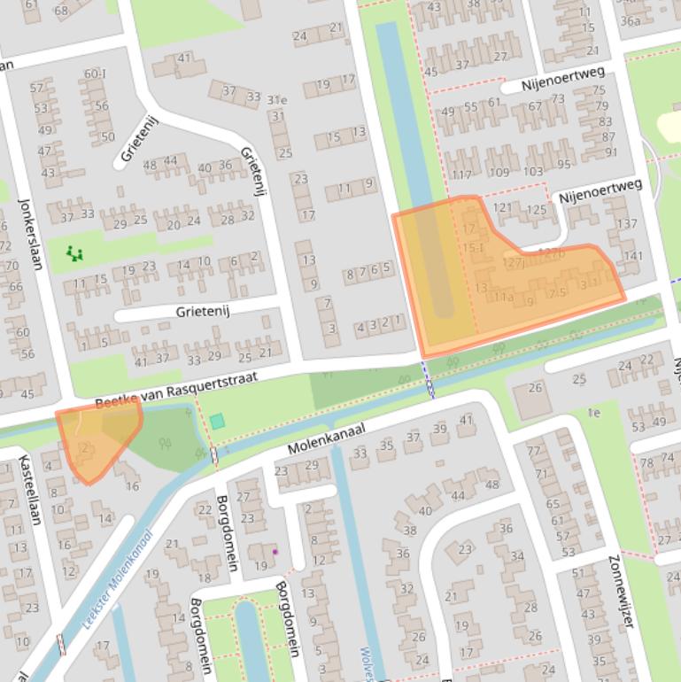 Kaart van postcodegebied 9351JA.