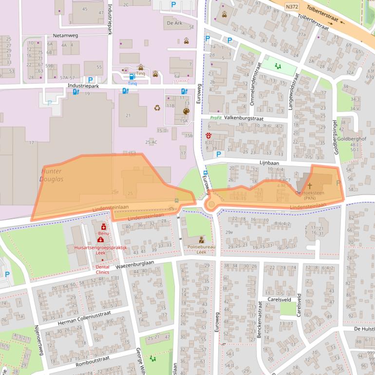 Kaart van postcodegebied 9351KA.