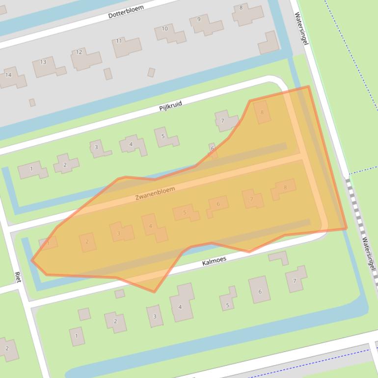 Kaart van postcodegebied 9351MD.