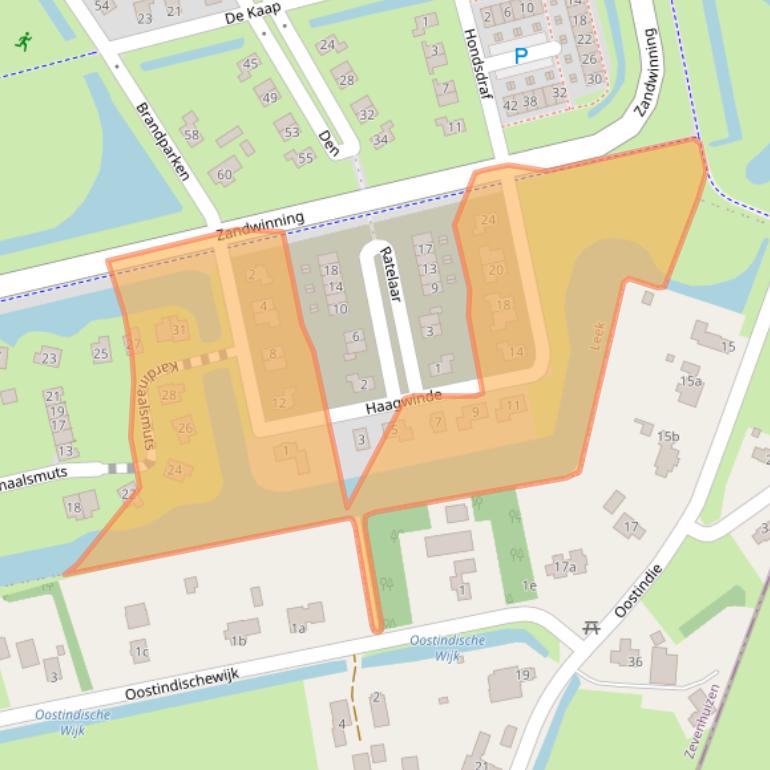 Kaart van postcodegebied 9351MJ.