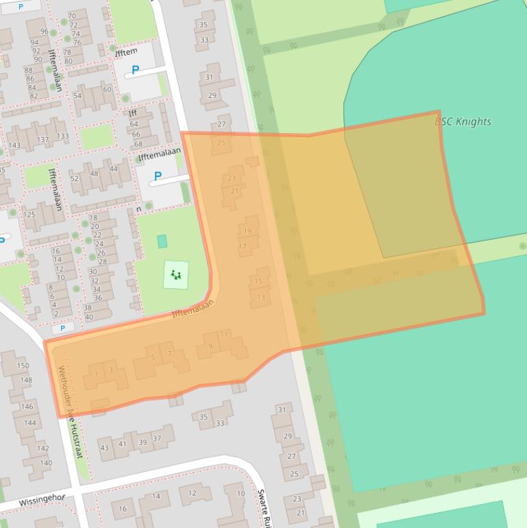 Kaart van postcodegebied 9351NE.