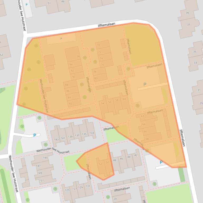 Kaart van postcodegebied 9351NJ.