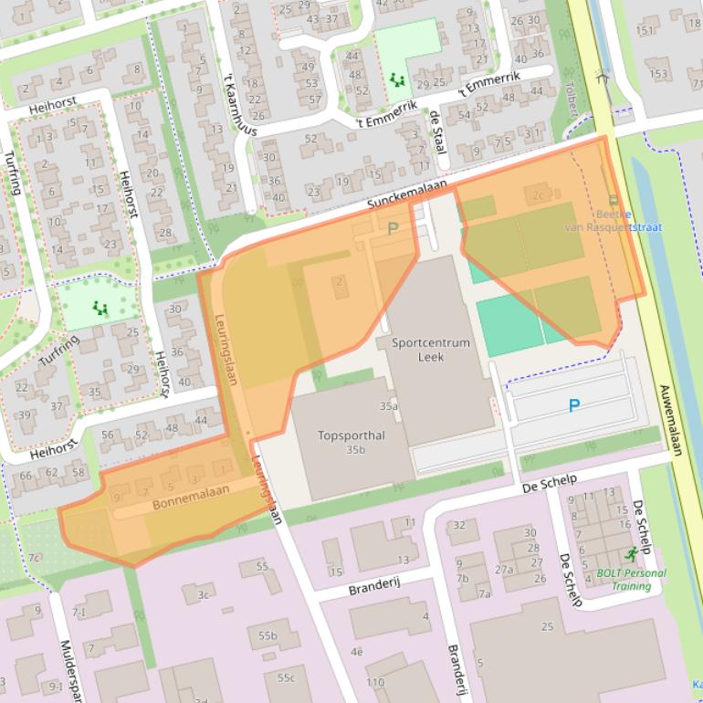 Kaart van postcodegebied 9351NK.