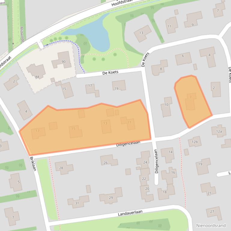 Kaart van postcodegebied 9351PR.