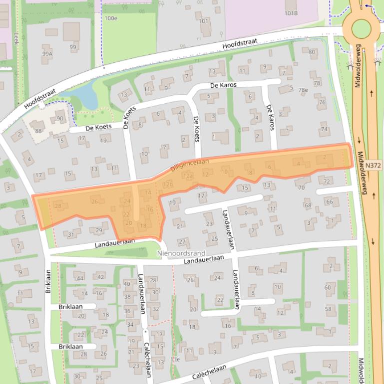 Kaart van postcodegebied 9351PS.