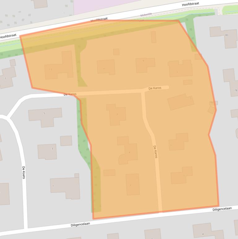 Kaart van postcodegebied 9351PX.