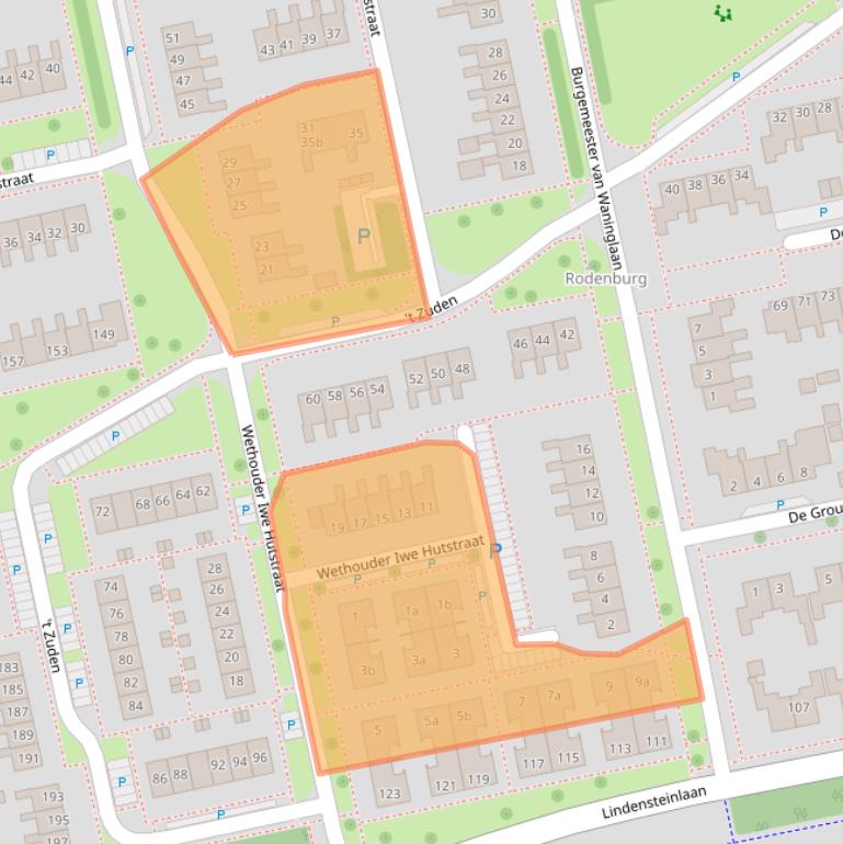 Kaart van postcodegebied 9351RA.