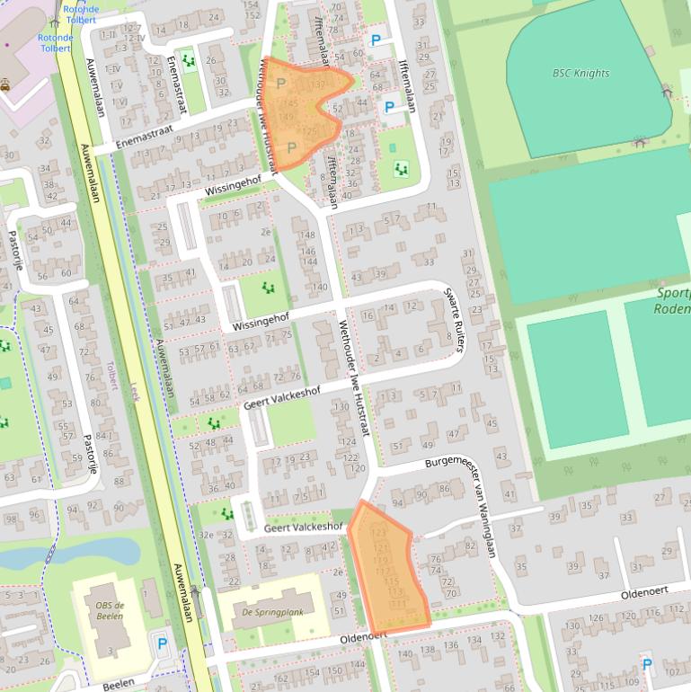 Kaart van postcodegebied 9351RD.