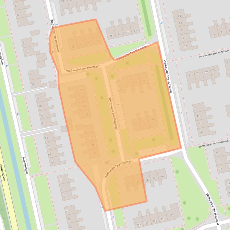 Kaart van postcodegebied 9351RH.