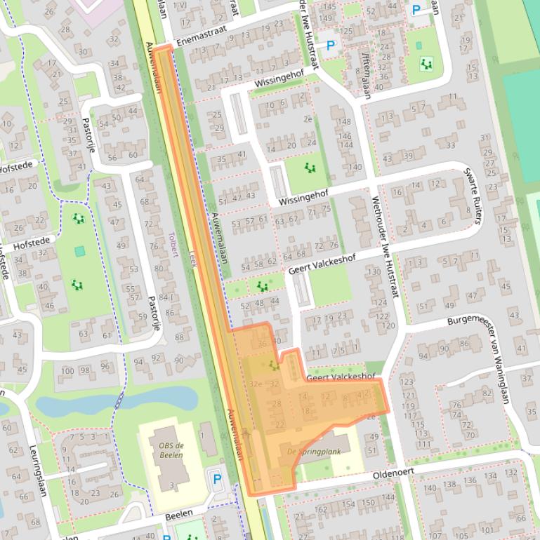 Kaart van postcodegebied 9351RX.