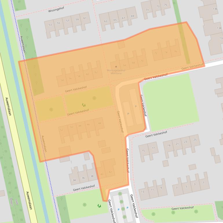 Kaart van postcodegebied 9351RZ.