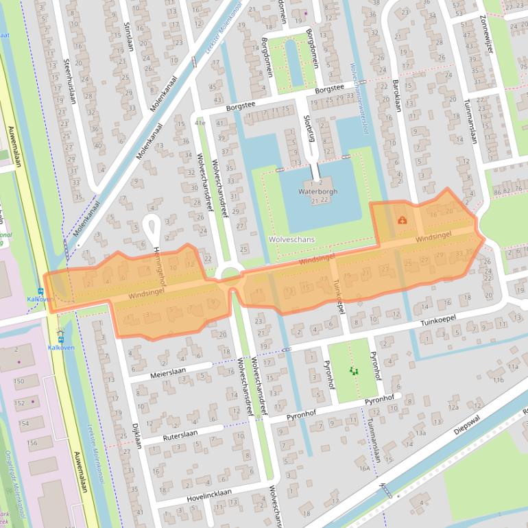 Kaart van postcodegebied 9351SB.