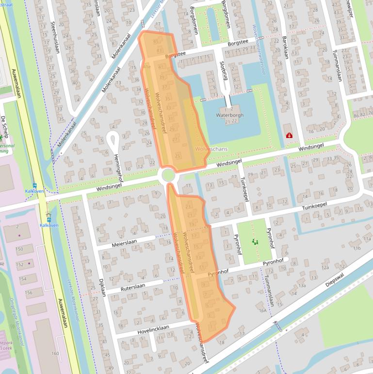 Kaart van postcodegebied 9351SE.