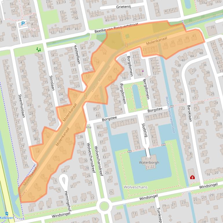 Kaart van postcodegebied 9351SH.