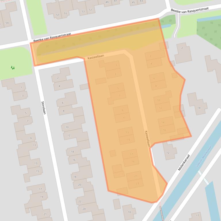 Kaart van postcodegebied 9351SN.