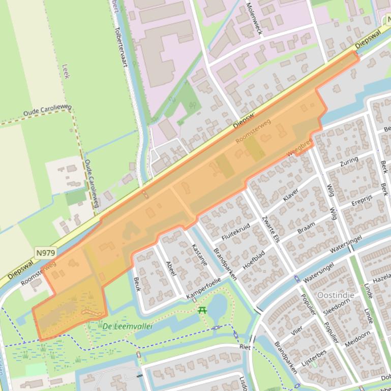 Kaart van postcodegebied 9351TD.