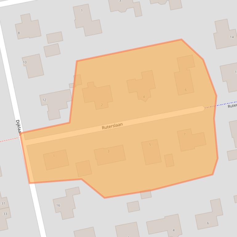 Kaart van postcodegebied 9351TK.