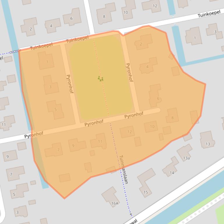 Kaart van postcodegebied 9351TN.