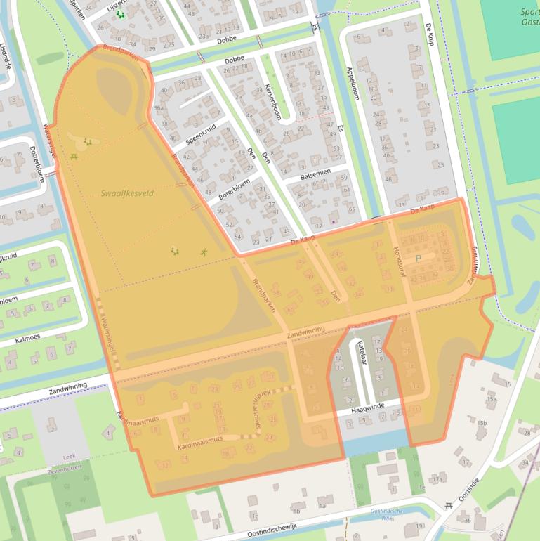 Kaart van postcodegebied 9351TX.