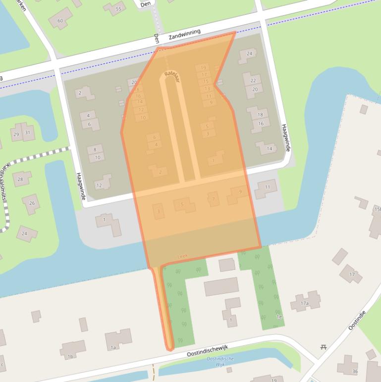 Kaart van postcodegebied 9351TZ.