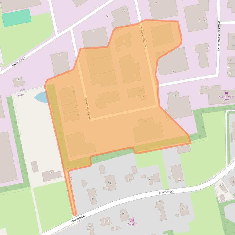 Kaart van postcodegebied 9351VC.