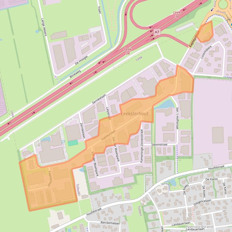 Kaart van postcodegebied 9351VG.