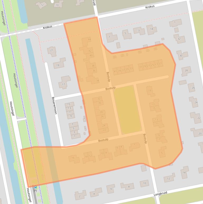 Kaart van postcodegebied 9351WB.