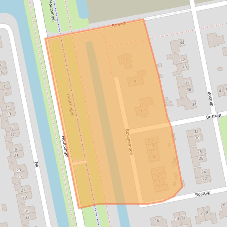 Kaart van postcodegebied 9351WC.