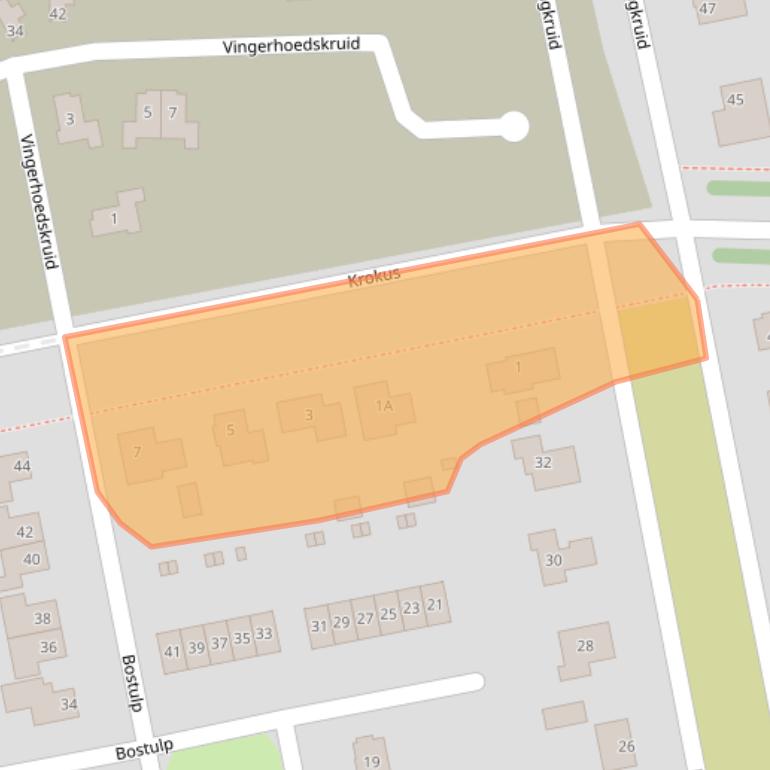 Kaart van postcodegebied 9351WG.