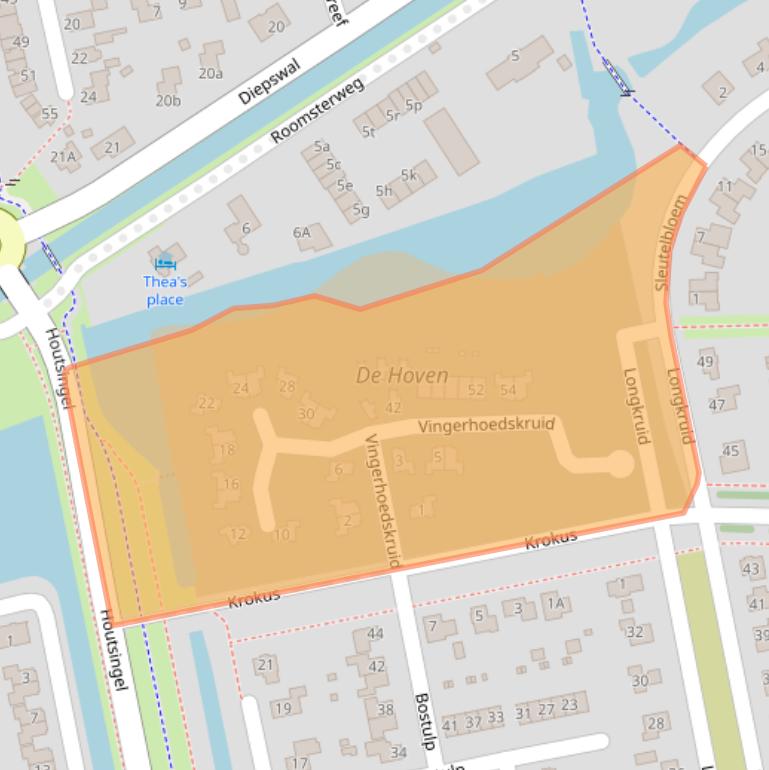 Kaart van postcodegebied 9351WH.