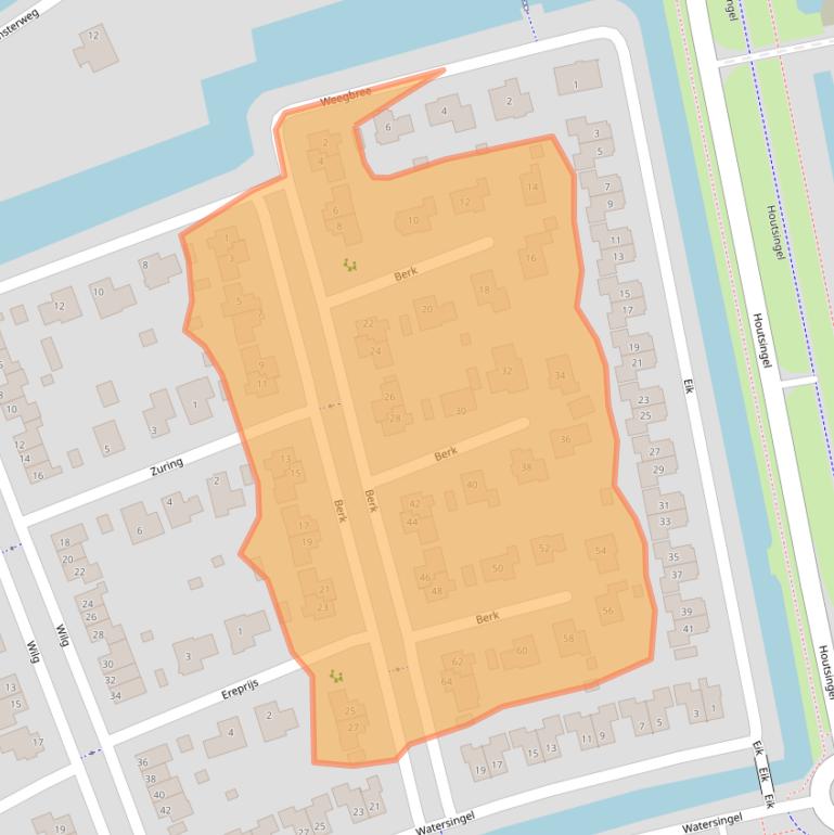 Kaart van postcodegebied 9351XB.