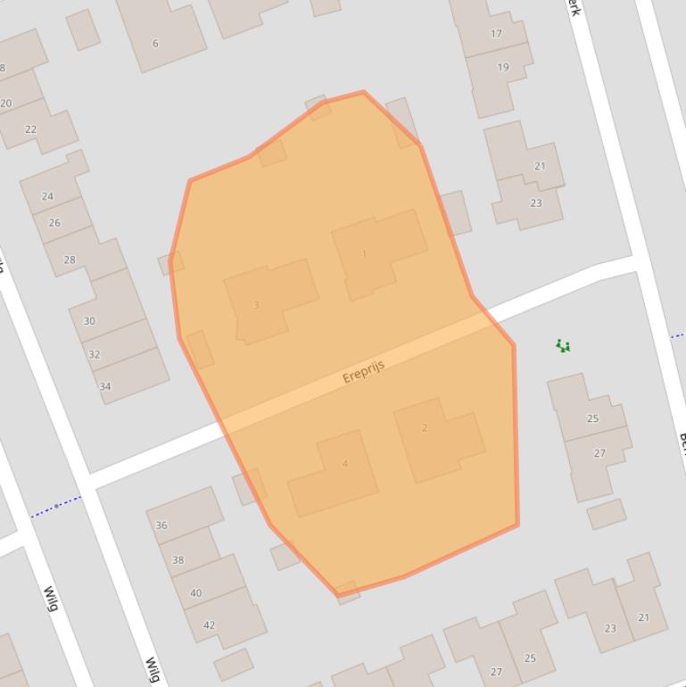 Kaart van postcodegebied 9351XD.