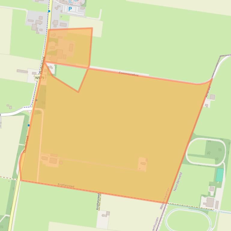 Kaart van postcodegebied 9354AE.