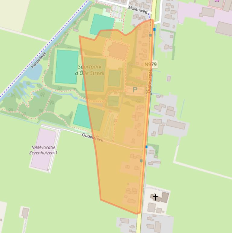 Kaart van postcodegebied 9354AG.