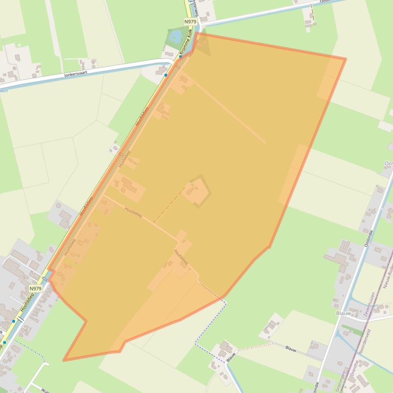 Kaart van postcodegebied 9354AK.