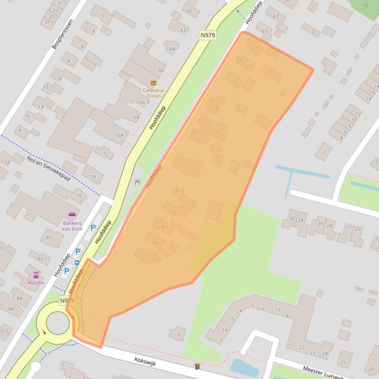 Kaart van postcodegebied 9354AN.