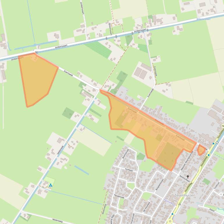 Kaart van postcodegebied 9354AT.