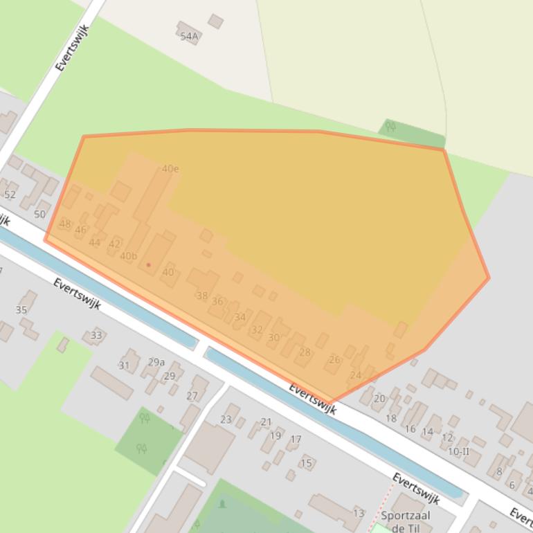 Kaart van postcodegebied 9354AW.