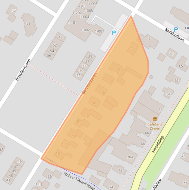 Kaart van postcodegebied 9354BD.