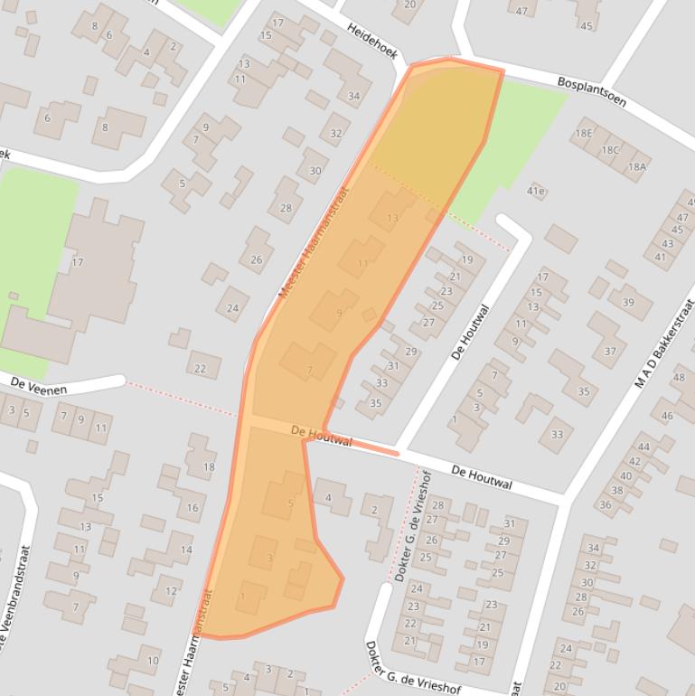 Kaart van postcodegebied 9354BG.