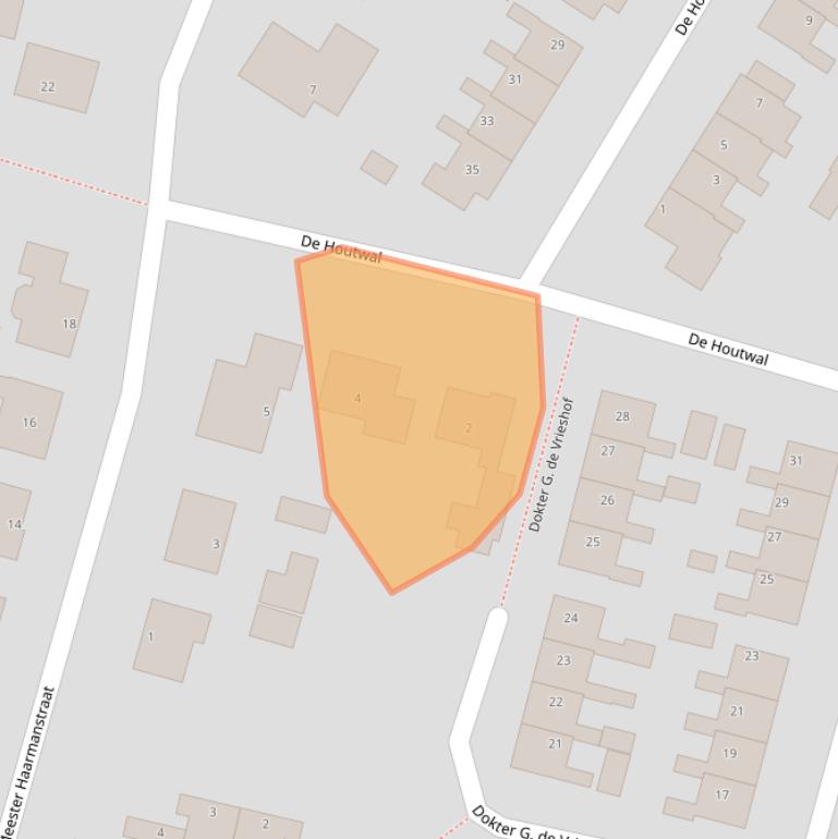 Kaart van postcodegebied 9354BK.